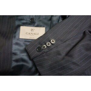 Canali 1934 CURRENT Blue Striped 100% Wool 2 Pc Suit Jacket Pants Sz 42L